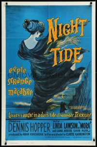 9j0392 NIGHT TIDE style B 1sh 1963 great completely different Gary art, eerie, strange, macabre!