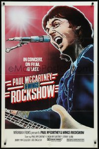 9j0408 PAUL McCARTNEY & WINGS ROCKSHOW 1sh 1980 art of him playing guitar & singing by Kozlowski!