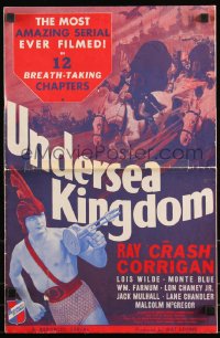 9j0041 UNDERSEA KINGDOM pressbook 1936 Crash Corrigan, wacky Republic sci-fi fantasy serial, rare!