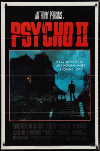 9j0422 PSYCHO II 1sh 1983 Anthony Perkins as Norman Bates, cool creepy image of classic house!