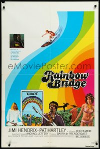 9j0429 RAINBOW BRIDGE 1sh 1972 Jimi Hendrix, wild psychedelic surfing & tarot card image!