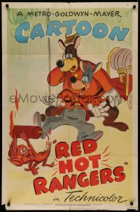 9j0433 RED HOT RANGERS 1sh 1947 Tex Avery's George & Junior are forest rangers chasing flame, rare!