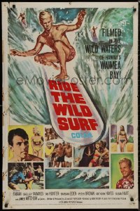 9j0440 RIDE THE WILD SURF 1sh 1964 Fabian, ultimate poster for surfers to display on their wall!