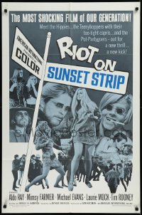 9j0442 RIOT ON SUNSET STRIP 1sh 1967 hippies with too-tight capris, crazy pot-partygoers!