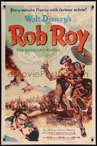 9j0445 ROB ROY 1sh 1954 Disney, art of Richard Todd as The Scottish Highland Rogue!