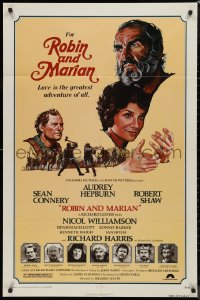 9j0446 ROBIN & MARIAN 1sh 1976 Sheriff Robert Shaw, Sean Connery & Audrey Hepburn by Drew Struzan!