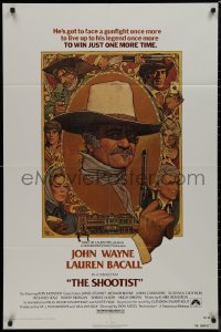 9j0468 SHOOTIST 1sh 1976 best Richard Amsel artwork of aging gunfighter John Wayne & cast!