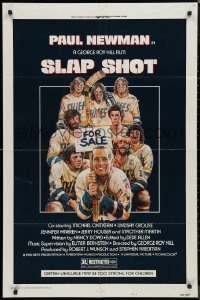 9j0472 SLAP SHOT style A 1sh 1977 Paul Newman hockey sports classic, cast portrait art by Craig!