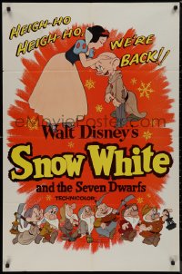 9j0476 SNOW WHITE & THE SEVEN DWARFS 1sh R1958 Walt Disney animated cartoon fantasy classic!