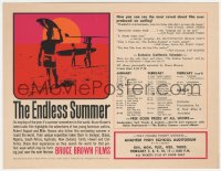 9j0044 ENDLESS SUMMER 9x11 special poster 1965 Bruce Brown, Van Hamersveld art, includes play dates!
