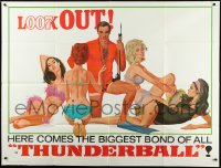9j0019 THUNDERBALL teaser subway poster 1965 McGinnis art of Sean Connery as Bond & sexy girls, rare!