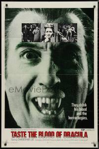9j0502 TASTE THE BLOOD OF DRACULA 1sh 1970 Hammer horror, vampire Christopher Lee showing fangs!