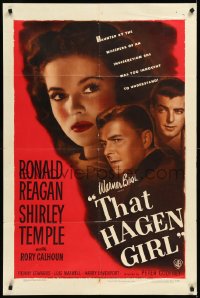 9j0508 THAT HAGEN GIRL 1sh 1947 Ronald Reagan, Shirley Temple was too innocent to understand!