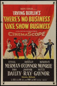 9j0510 THERE'S NO BUSINESS LIKE SHOW BUSINESS 1sh 1954 great art of Marilyn Monroe & top cast!