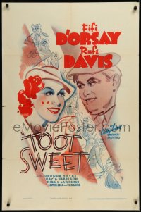 9j0514 TOOT SWEET 1sh 1937 art of Fifi D'Orsay & Rufe Davis, Vitaphone Broadway Brevities, rare!