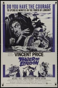 9j0518 TOWER OF LONDON 1sh 1962 Vincent Price, Roger Corman, montage of horror artwork!