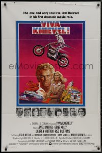 9j0533 VIVA KNIEVEL 1sh 1977 best artwork of the greatest daredevil jumping his motorcycle!