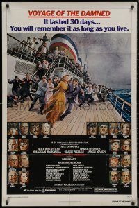 9j0534 VOYAGE OF THE DAMNED 1sh 1976 Faye Dunaway, Max Von Sydow, Richard Amsel art of cast!