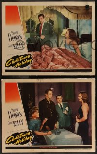 9j1102 CHRISTMAS HOLIDAY 6 LCs 1944 wonderful images of gorgeous Deanna Durbin, Bruce!