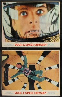 9j1134 2001: A SPACE ODYSSEY 3 LCs 1968 Stanley Kubrick classic, Keir Dullea close-up, in tunnel!
