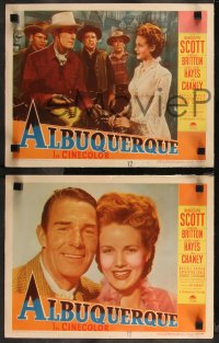 9j1016 ALBUQUERQUE 8 LCs 1948 Randolph Scott, Gabby Hayes, Barbara Britton in New Mexico!