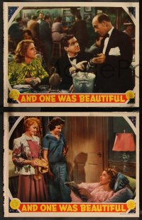 9j1136 AND ONE WAS BEAUTIFUL 3 LCs 1940 great images of Laraine Day, society beauties get their man!