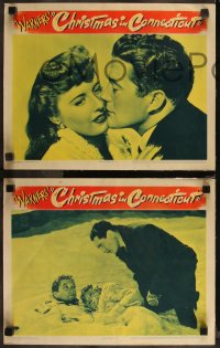 9j1137 CHRISTMAS IN CONNECTICUT 3 LCs 1945 Barbara Stanwyck, Morgan & others in New England