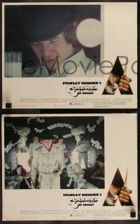9j1127 CLOCKWORK ORANGE 4 LCs 1972 Malcolm McDowell in Stanley Kubrick ultra-violence classic!