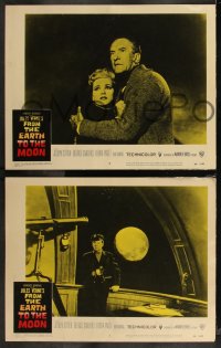 9j1039 FROM THE EARTH TO THE MOON 8 LCs 1958 Jules Verne classic, Joseph Cotten, George Sanders!