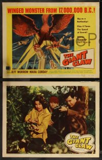 9j1042 GIANT CLAW 8 LCs 1957 Jeff Morrow, Mara Corday, Fred F. Sears directed, cool sci-fi images!
