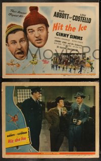 9j1047 HIT THE ICE 8 LCs 1943 great images of Ginny Simms w/Bud Abbott & Lou Costello!