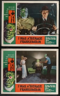 9j1048 I WAS A TEENAGE FRANKENSTEIN 8 int'l LCs 1957 mind of monster, soul of unearthly thing!