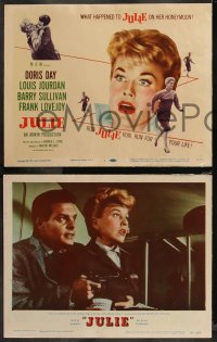 9j1052 JULIE 8 LCs 1956 what happened to Doris Day on her honeymoon with Louis Jourdan?