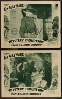9j1130 MYSTERY MOUNTAIN 4 chapter 8 LCs 1934 cowboy Ken Maynard in The Enemy's Stronghold!