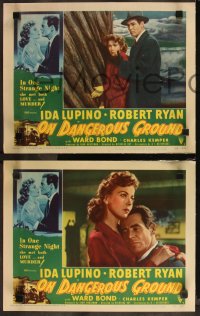 9j1100 ON DANGEROUS GROUND 7 LCs 1951 Nicholas Ray noir classic, Robert Ryan & Ida Lupino!