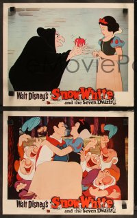 9j1075 SNOW WHITE & THE SEVEN DWARFS 8 LCs R1958 Walt Disney animated cartoon fantasy classic!