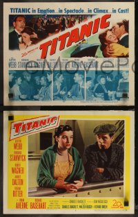 9j1080 TITANIC 8 LCs 1953 Clifton Webb & Barbara Stanwyck, Robert Wagner & Audrey Dalton!