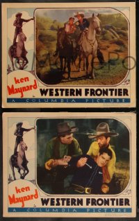 9j1147 WESTERN FRONTIER 3 LCs 1935 western cowboy Ken Maynard, hard-riding, fast-shooting action!