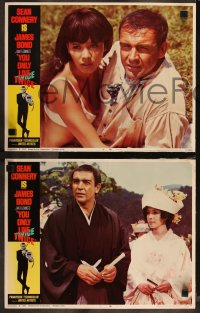 9j1096 YOU ONLY LIVE TWICE 8 LCs 1967 great images of Sean Connery as super-spy James Bond 007!