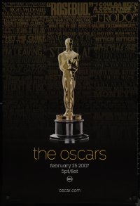 9k0610 79TH ANNUAL ACADEMY AWARDS 1sh 2007 cool image of Oscar statue & famous quotes!