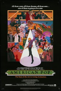 9k0615 AMERICAN POP 1sh 1981 cool rock & roll art by Wilson McClean & Ralph Bakshi!