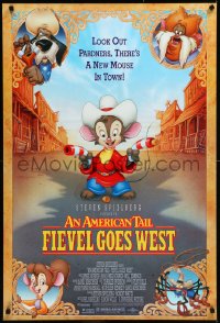9k0617 AMERICAN TAIL: FIEVEL GOES WEST 1sh 1991 animated western, there's a new mouse in town!