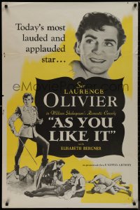 9k0623 AS YOU LIKE IT 1sh R1949 Sir Laurence Olivier in William Shakespeare's romantic comedy!