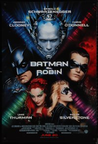 9k0641 BATMAN & ROBIN advance 1sh 1997 Clooney, O'Donnell, Schwarzenegger, Thurman, cast images!