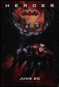 9k0640 BATMAN & ROBIN advance DS 1sh 1997 heroes George Clooney, Chris O'Donnell & Silverstone!