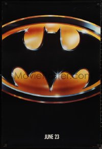 9k0643 BATMAN teaser 1sh 1989 directed by Tim Burton, cool image of Bat logo, matte finish!