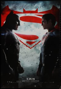 9k0653 BATMAN V SUPERMAN teaser DS 1sh 2016 Ben Affleck and Henry Cavill in title roles facing off!