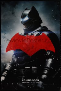9k0657 BATMAN V SUPERMAN int'l teaser DS 1sh 2016 cool image of armored Ben Affleck in title role!