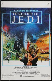 9k1244 RETURN OF THE JEDI Belgian 1983 George Lucas classic, cool different art by Michel Jouin!