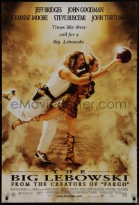 9k0668 BIG LEBOWSKI DS 1sh 1998 Coen Bros cult classic, Jeff Bridges bowling with Julianne Moore!